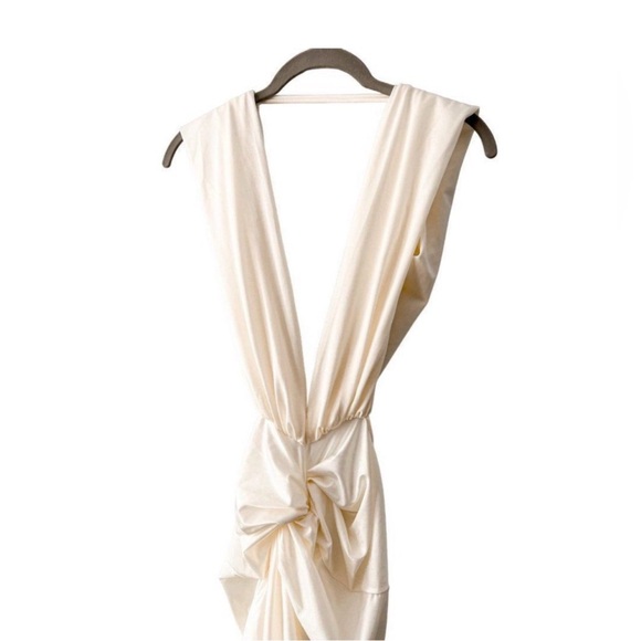 Baobab Mia Plunge V-Neck Gathered Midi Sheath Dress, NWT - Picture 8 of 15